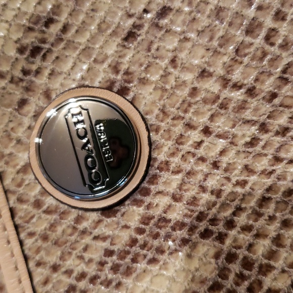 COACH ~ LEATHER SNAKESKIN CROSSBODY ~ BEIGE ~ SMALL - Picture 2 of 13